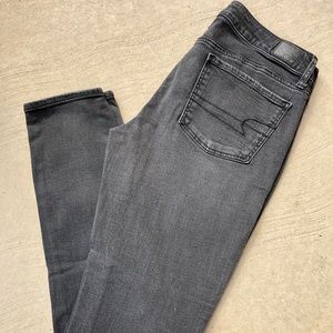 Dark Grey Distressed American Eagle Jeggings